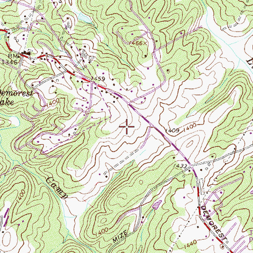 Topographic Map of Demorest Elementary School, GA