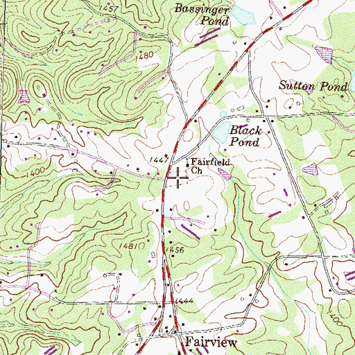 Topographic Map of Fairfield Cemetery, GA