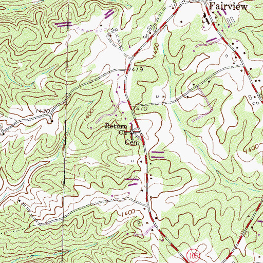 Topographic Map of Fairfield School (historical), GA