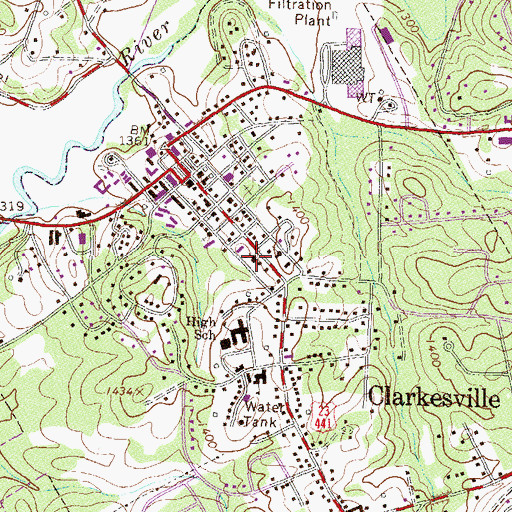 Topographic Map of First Presbyterian Church, GA