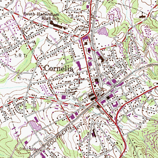 Topographic Map of First Presbyterian Church, GA