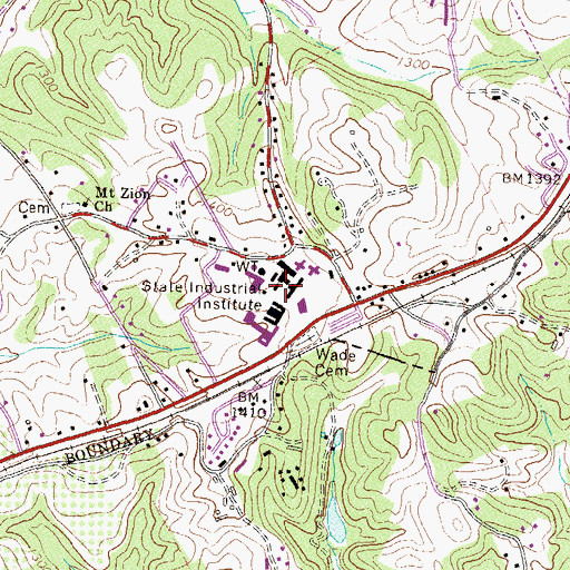Topographic Map of Georgia State Industrial Institute, GA