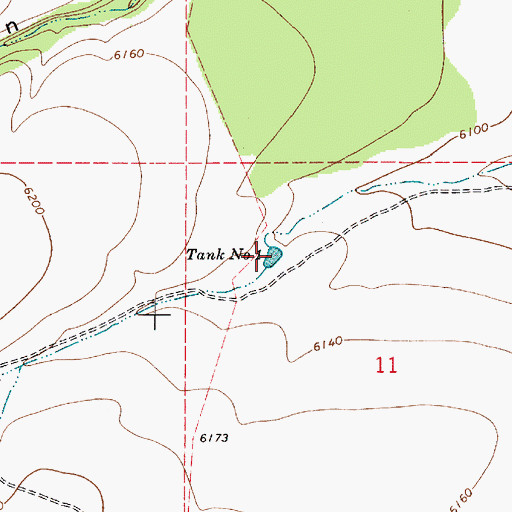 Topographic Map of Tank Number One, AZ