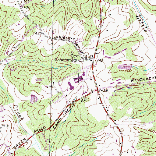 Topographic Map of Habersham Central High School, GA