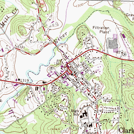 Topographic Map of Habersham County Courthouse, GA