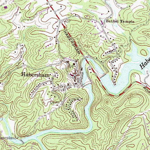 Topographic Map of Habersham Post Office, GA