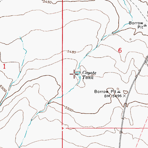 Topographic Map of Coyote Tank, AZ
