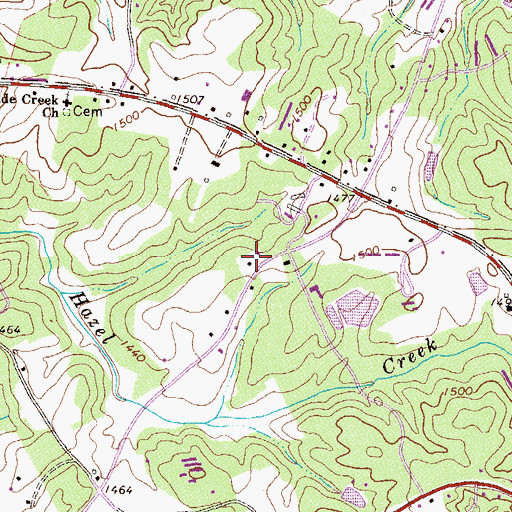 Topographic Map of Hurricane School (historical), GA
