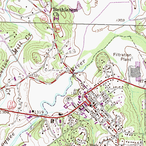 Topographic Map of Judge I Homer Sutton Bridge, GA