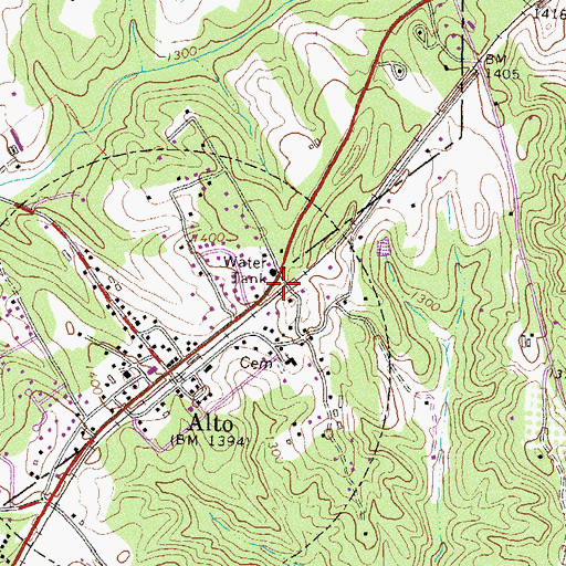 Topographic Map of Longview, GA