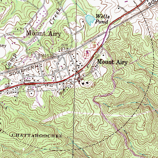 Topographic Map of Mount Airy Baptist Church, GA