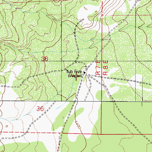 Topographic Map of Tub Five, AZ