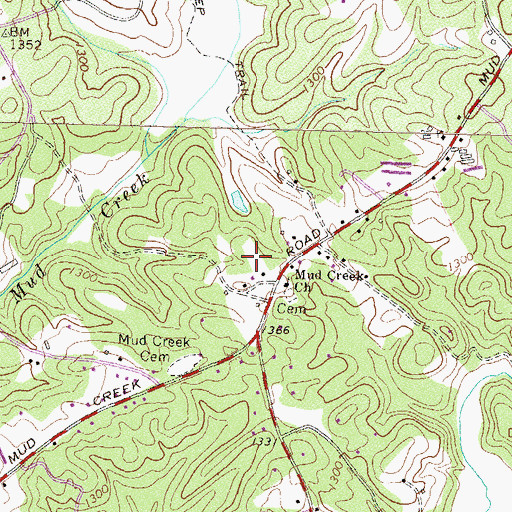 Topographic Map of Mud Creek Camp Ground, GA
