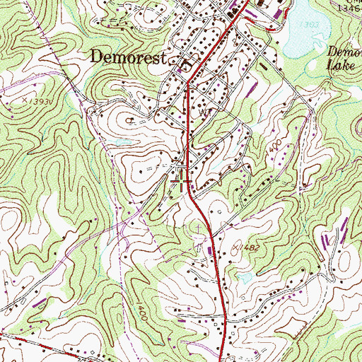 Topographic Map of Piedmont College, GA