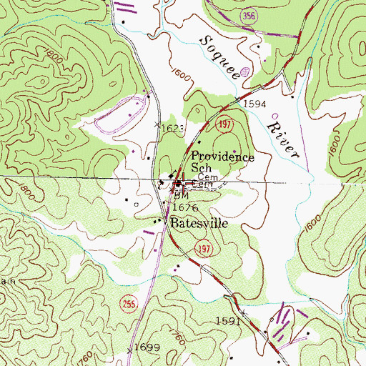 Topographic Map of Providence Baptist Church, GA