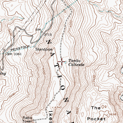 Topographic Map of Tanko Caliente, AZ