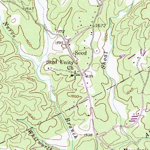 Topographic Map of Unity Cemetery, GA