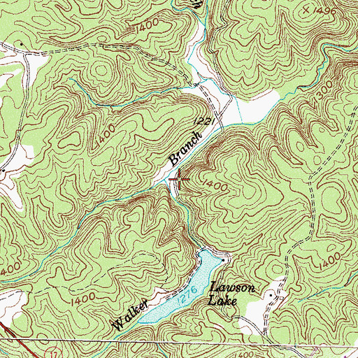 Topographic Map of Walkers Mill (historical), GA