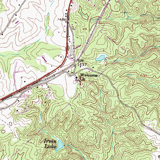 Topographic Map of Welcome Home Cemetery, GA