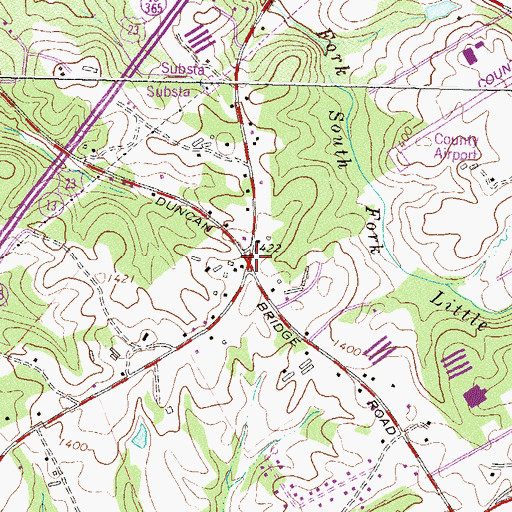 Topographic Map of Wilbanks Corner, GA