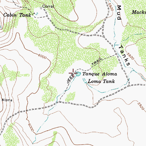 Topographic Map of Tanque Aloma, AZ