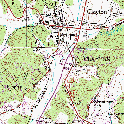 Topographic Map of Depot Center Shopping Center, GA