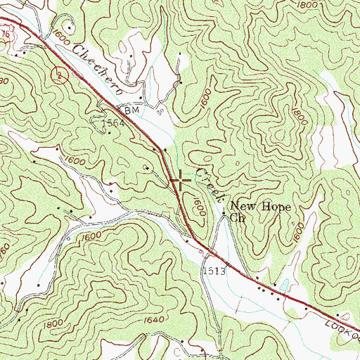 Topographic Map of Duncan Cemetery, GA