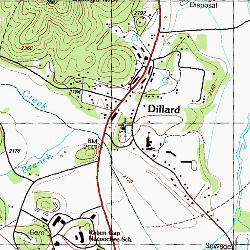 Topographic Map of Head of Tennessee Baptist Church, GA