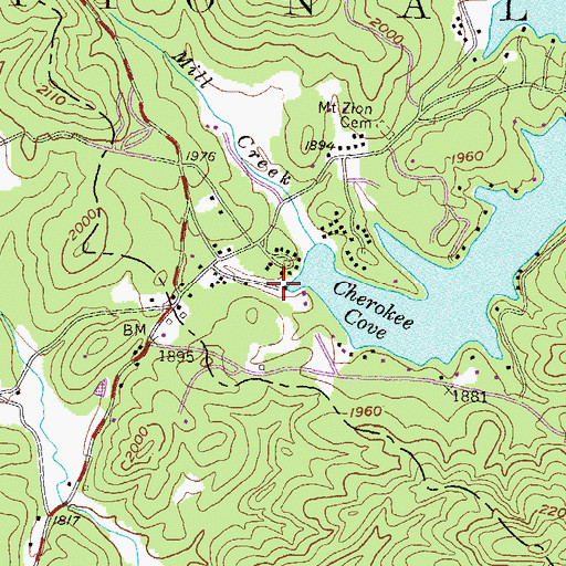 Topographic Map of Hills Boat Dock, GA