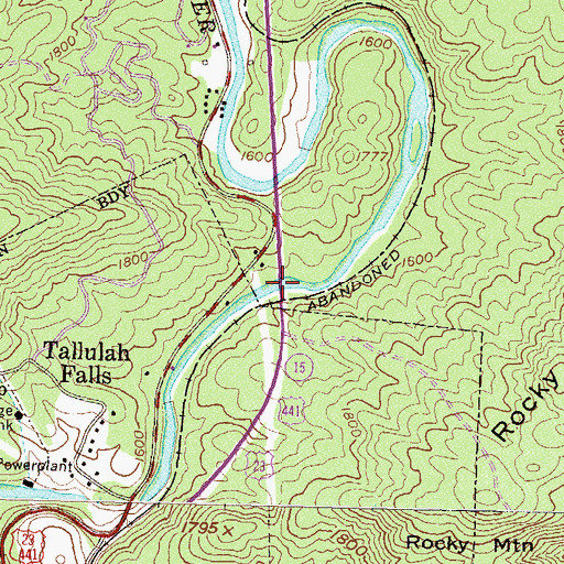 Topographic Map of Paul A Green Bridge, GA