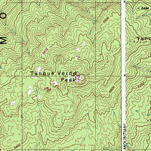 Topographic Map of Tanque Verde Ridge, AZ