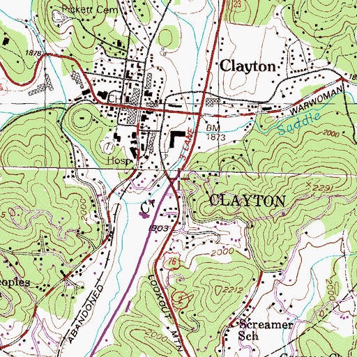 Topographic Map of Village South Shopping Center, GA