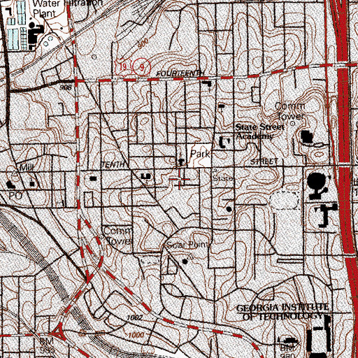 Topographic Map of Advanced Technology Development Center, GA