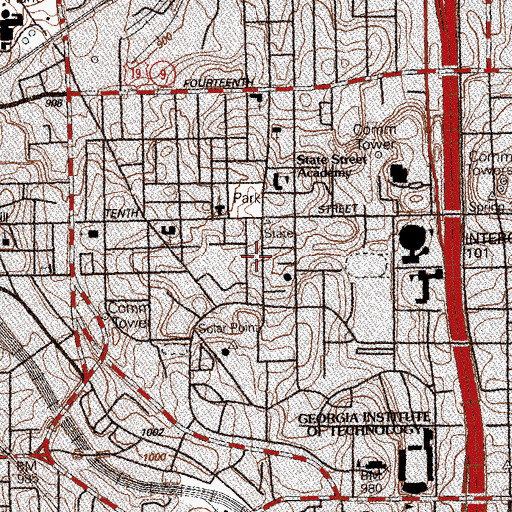 Topographic Map of Baker Building, GA