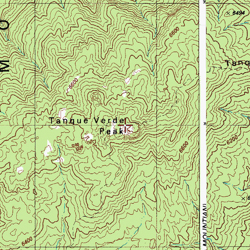 Topographic Map of Tanque Verde Peak, AZ