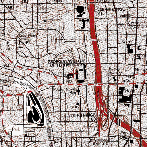 Topographic Map of Bill Moore Student Success Center, GA