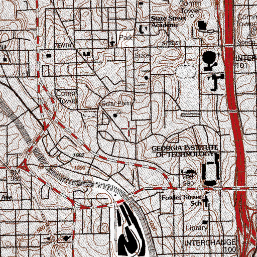 Topographic Map of Boggs Chemistry and Biochemistry Building, GA