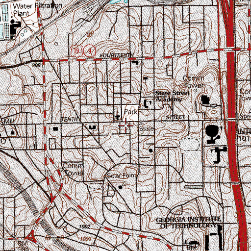 Topographic Map of Centennial Research Building, GA