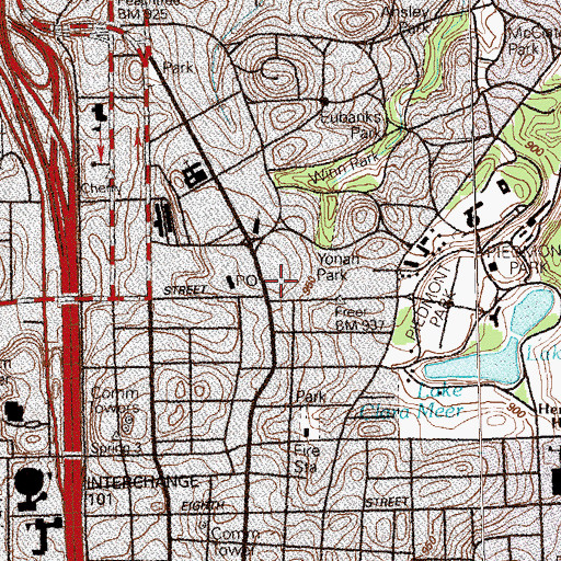 Topographic Map of Colony Square Shopping Center, GA