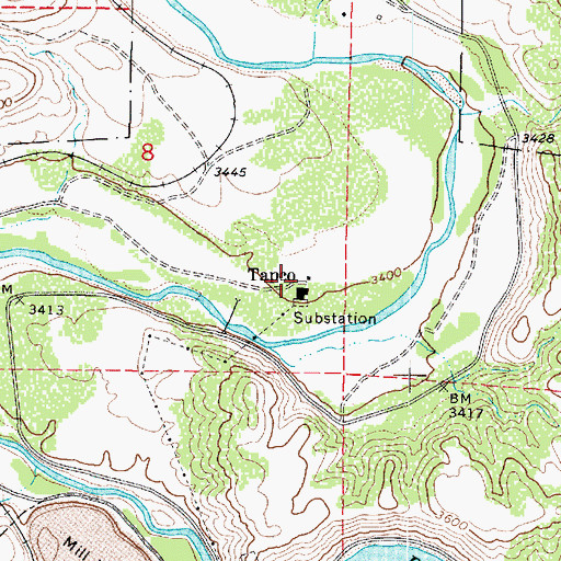 Topographic Map of Tapco, AZ