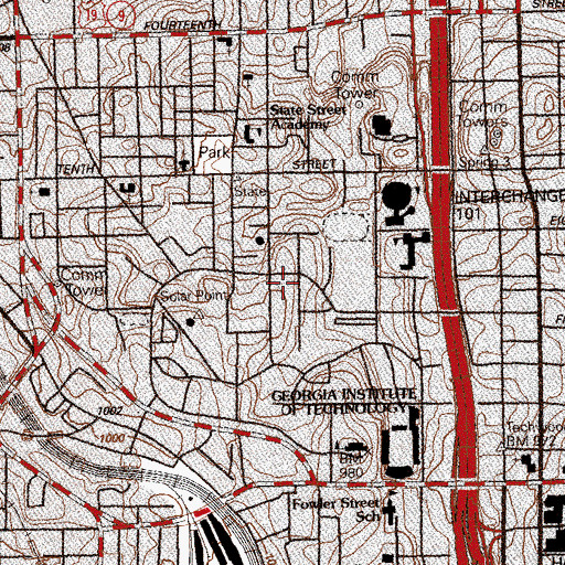 Topographic Map of Emerson Building, GA