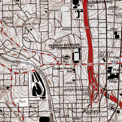 Topographic Map of Engineering Science and Mechanics Building, GA