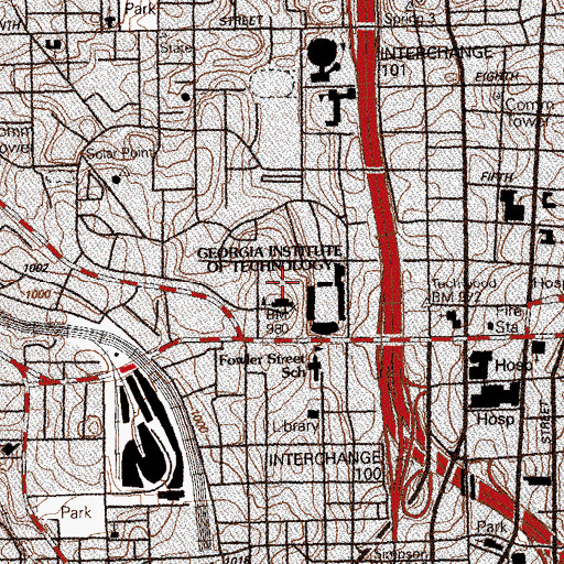Topographic Map of French Building, GA