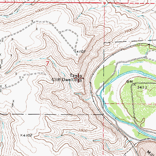 Topographic Map of Tapco Cliff Dwellings, AZ