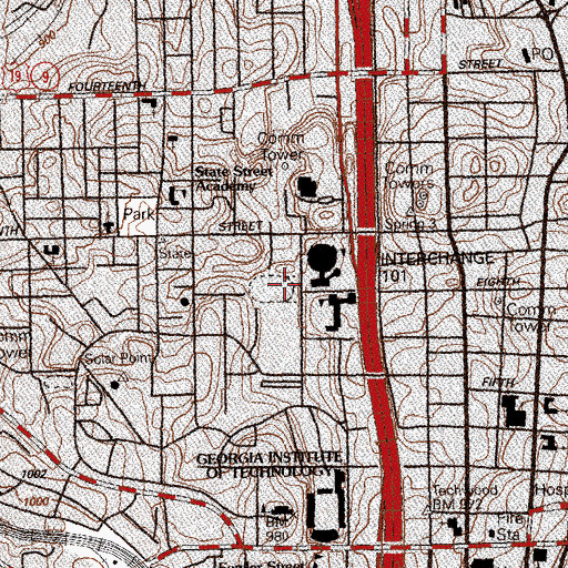 Topographic Map of Griffin Track, GA