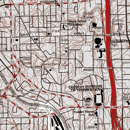Topographic Map of Howey Physics Building, GA