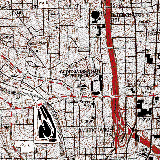 Topographic Map of L W Chapin Building, GA