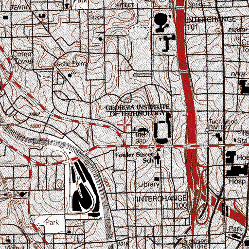 Topographic Map of Mechanical Engineering Research Building, GA