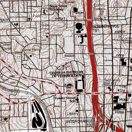 Topographic Map of Rich Building, GA