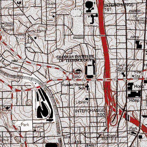 Topographic Map of Savant Building, GA